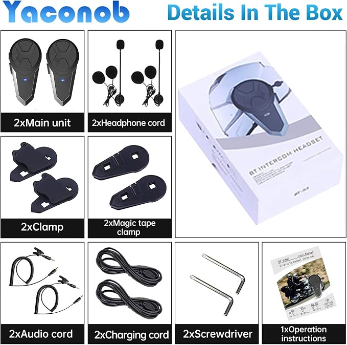 Motorcycle Bluetooth Headset BT-S3NS 1000m Motorcycle Helmet Bluetooth Radio - Image 6