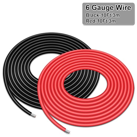 6 Gauge Wire - iGreely 10 FT Red & 10 FT Black 6 Gauge Tinned Copper Electrical - Image 5