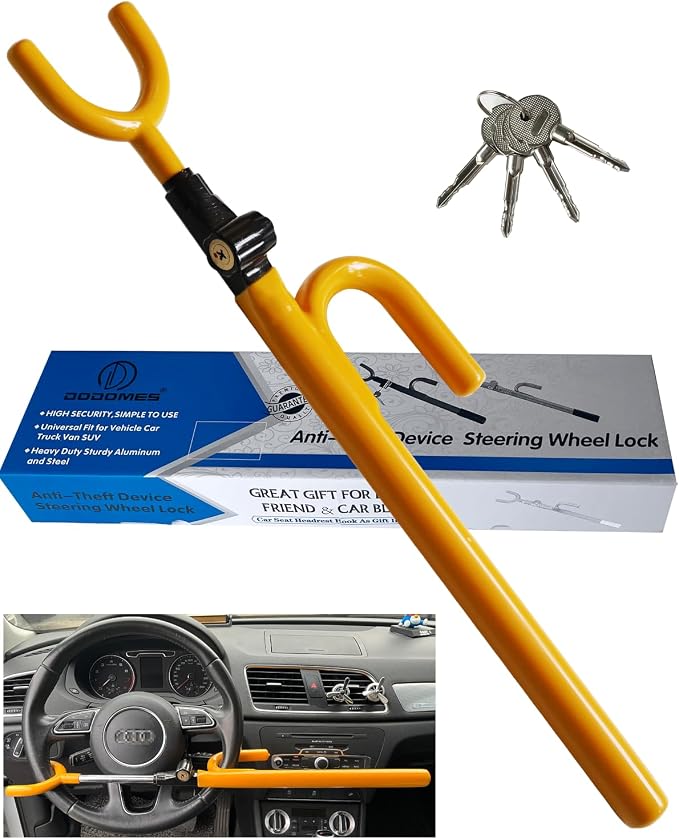 Steering Wheel Lock Anti-Theft car Device Car Wheel Locks Heavy Duty Vehicle by Dodomes