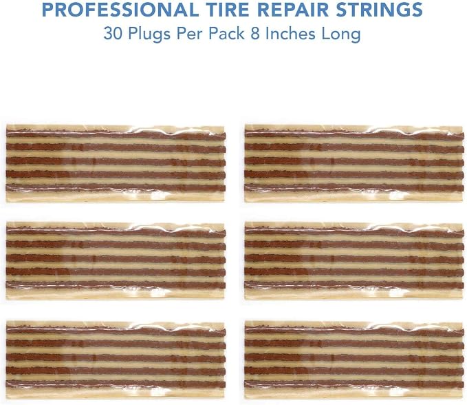 CKAuto 30pcs 8" Brown Tire Repair Strings, Automotive Tool Tire Repair Plugs - Image 3