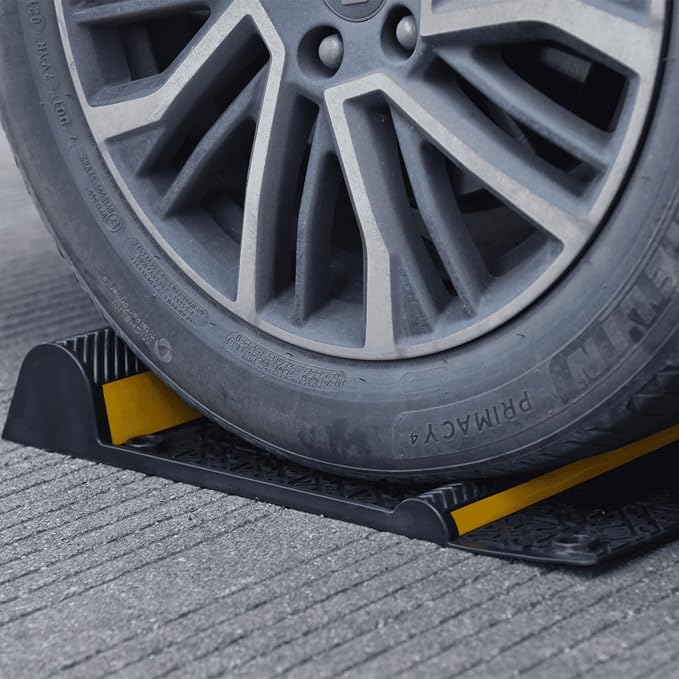 22" x 11.5" Rubber Parking Guide Mat, Heavy-Duty Wheel Stoppers - Image 7
