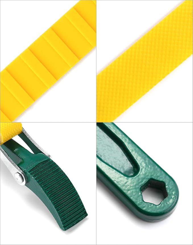 QWORK 15" Belt Strap Wrench, 2 Pack Multi-Purpose Adjustable Strap Oil Filter - Image 8