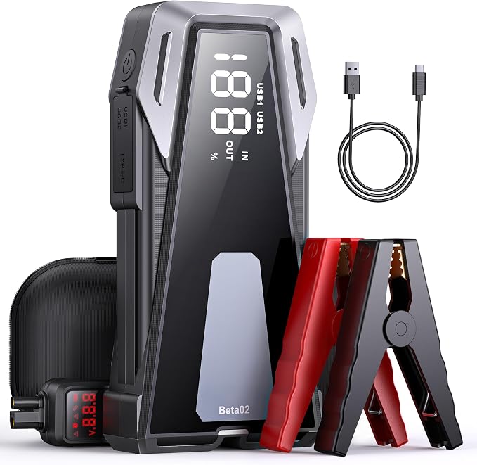 Portable Car Battery Jump Starter 6000A 21800mAh, Car Battery Jumper Starter by BUTUREVAC