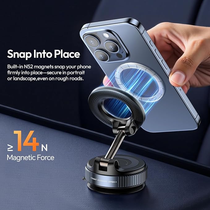 ULANZI SK-25 Car Phone Holder for Magsafe, Vacuum Suction Cup Magnetic Phone - Image 6