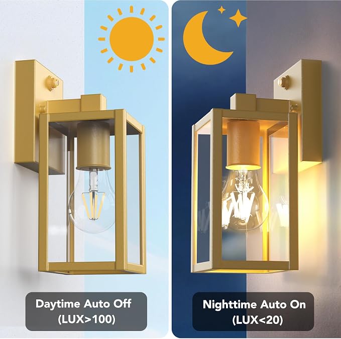 PARTPHONER Dusk to Dawn Outdoor Light Fixtures, Waterproof Exterior Wall Sconce - Image 3