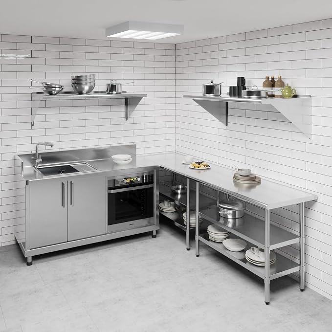 AmGood 48" Long X 24" Deep Stainless Steel Wall Shelf | NSF Certified | - Image 2