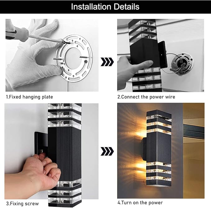 18inch LED Square Up & Down Wall Lights, 24W Outdoor Wall Light 4000K Day White - Image 8