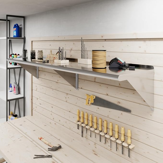 AmGood 72" Long X 18" Deep Stainless Steel Wall Shelf | NSF Certified | - Image 6