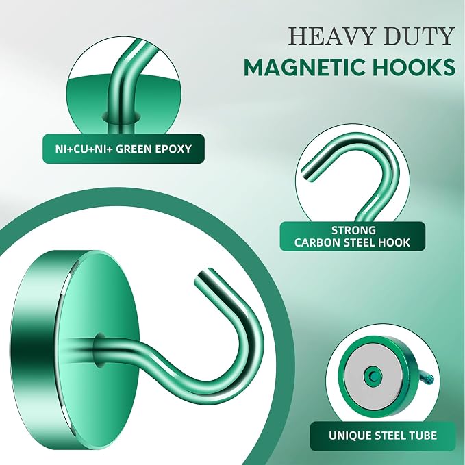 Neosmuk Magnetic Hooks, Cruise Ship Essentials, 80lb+ Heavy Duty Magnetic Hooks - Image 5
