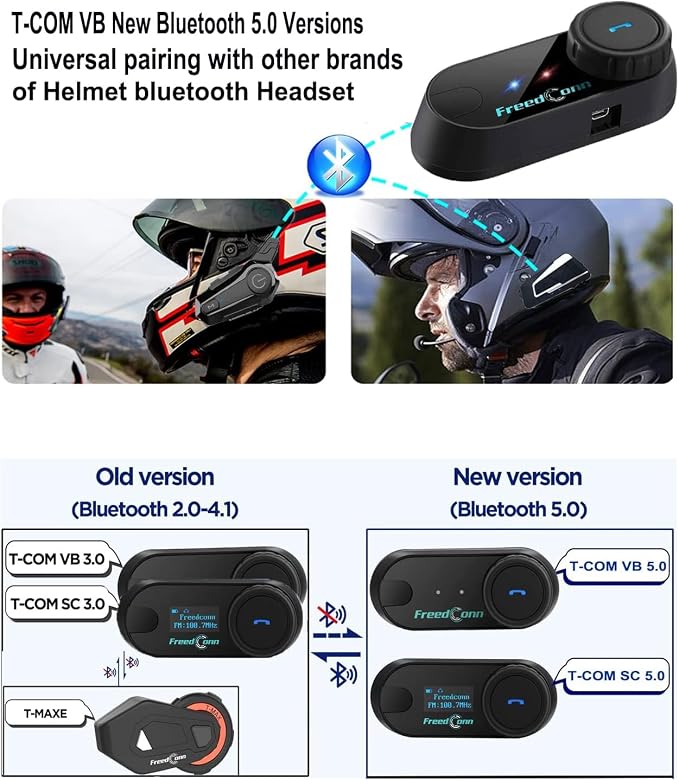 FreedConn Motorcycle Helmet Bluetooth Headset, TCOM VB - Image 4