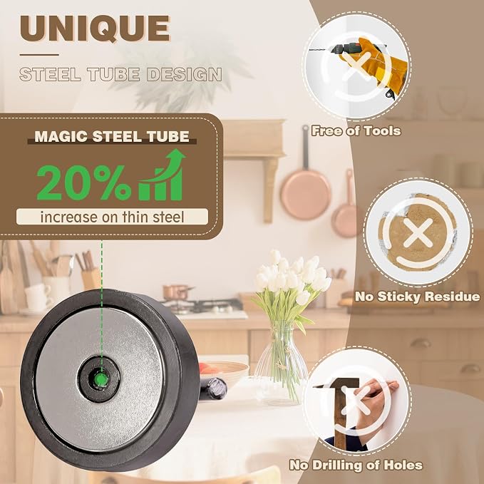 Neosmuk Magnetic Hooks, Cruise Ship Essentials, 80lb+ Heavy Duty Magnetic Hooks - Image 3