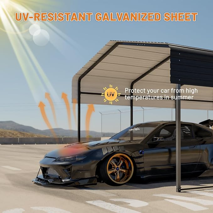 Metal Carport 13 * 20 FT Heavy Duty Carport Canopy - Image 6