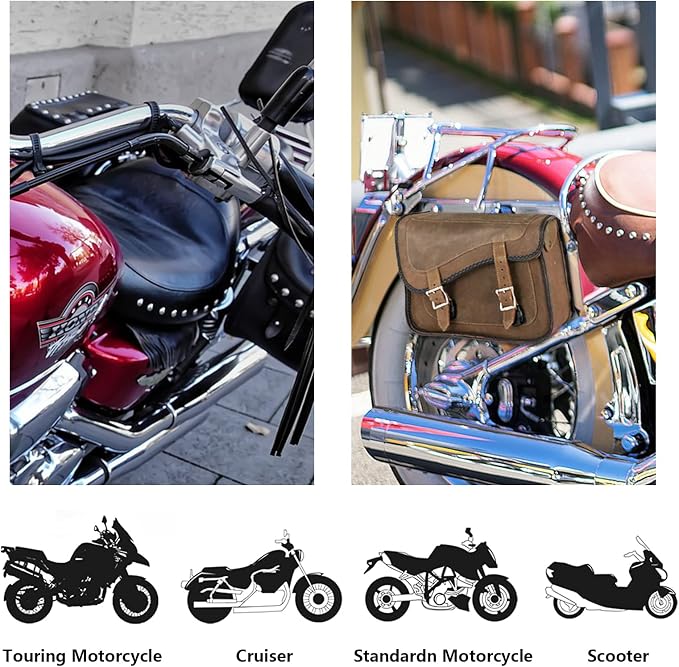 GARGOYLE BELLS Motorcycle Saddle Bags Genuine Leather Motorcycle Luggage Bag - Image 4