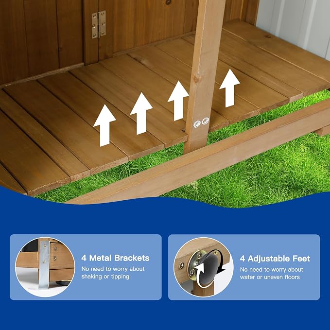 Outdoor Storage Cabinet Wood & Metal - Image 8