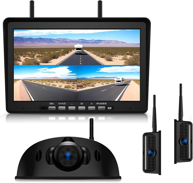 10.1" RV Backup Camera Wireless System Plug and Play, Pre-Wired by ZEROXCLUB