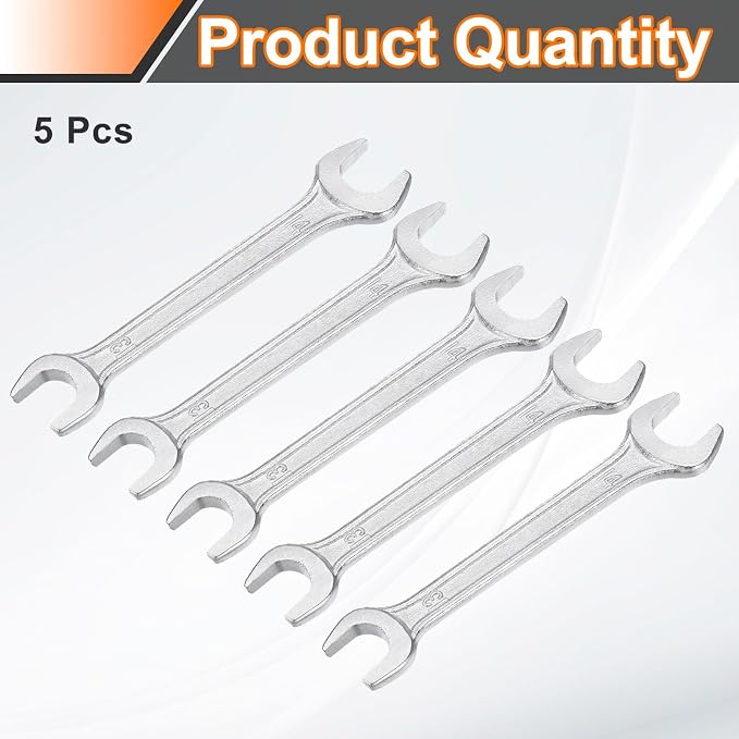 HARFINGTON 5pcs Double Open End Wrench 13mm x 14mm Metric 15 Degree Offset - Image 3