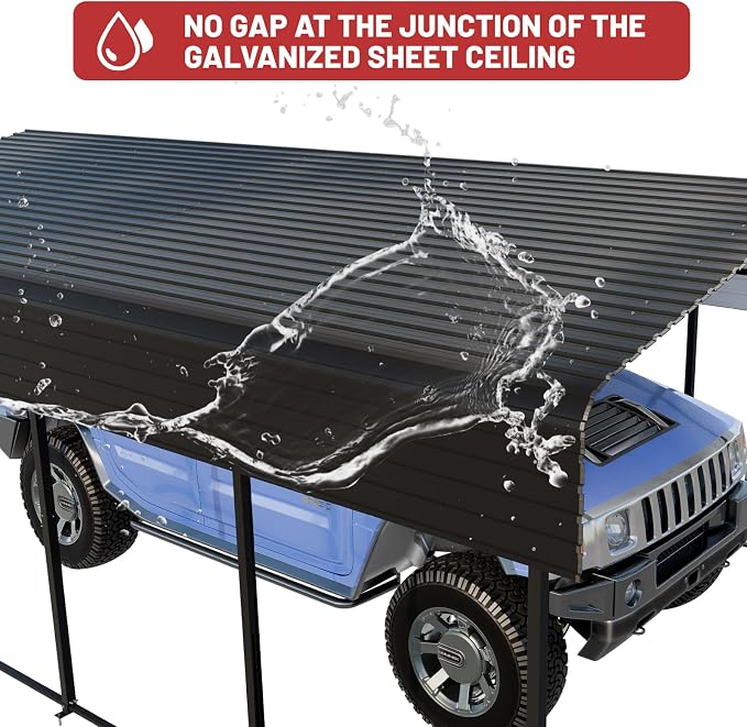 Metal Carport 13 x 20 FT with Heavy Duty Frame & Galvanized Steel Roof - Image 3