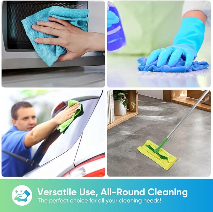 HOMEXCEL Microfiber Cleaning Cloths 100 Pack, Highly Absorbent Microfiber Towels - Image 6