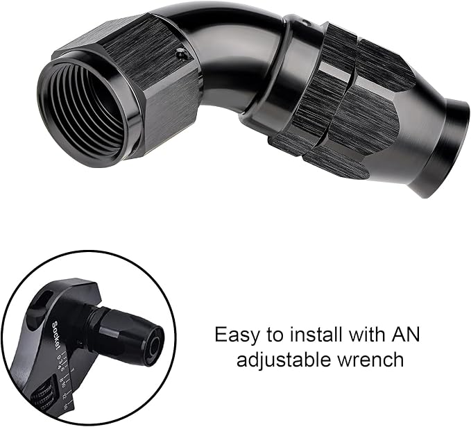EVIL ENERGY 10AN 60 Degree PTFE One Piece Full Flow End Hose Fitting Aluminum - Image 6
