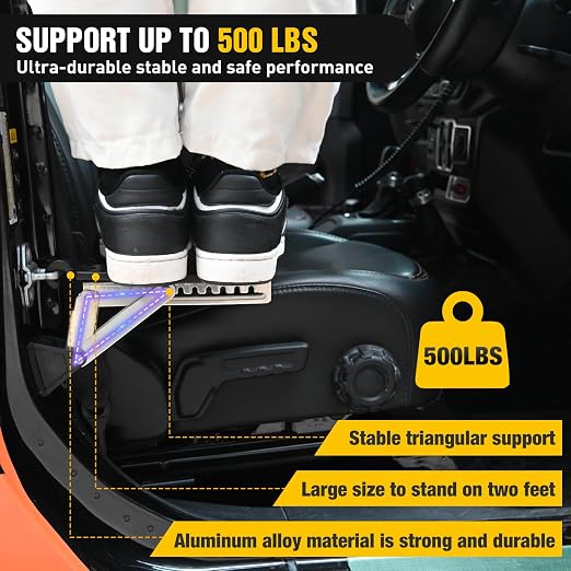 Nilight Car Door Step Universal Aluminum Latch Step - Image 2