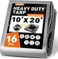 AROIC 10x20FT Heavy Duty Tarps, Waterproof 16 Mil Thick Camping Tarp by AROIC