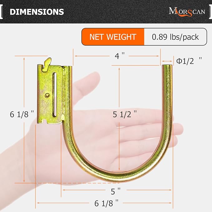 4 Pack 4" E Track J Hooks Heavy Duty Galvanized Steel E-Track Tie Down - Image 3