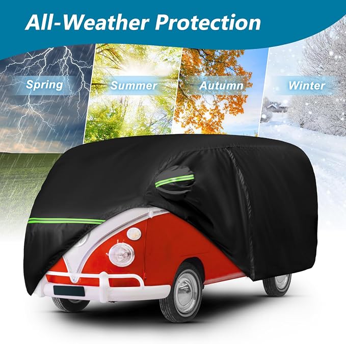 Car Cover for 1950-1992 VW Bus T1 T2 T3, Waterproof 420D Oxford Cloth Cover - Image 7