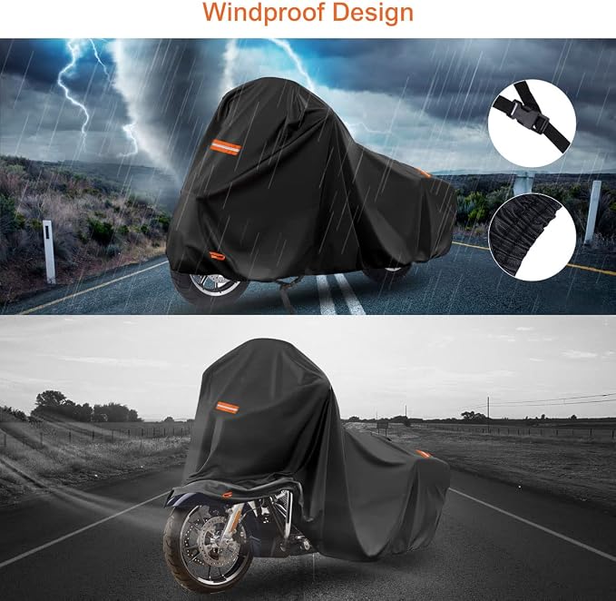 420D Motorcycle Cover for Harley Davidson Touring Models Road King, Road Glide - Image 7