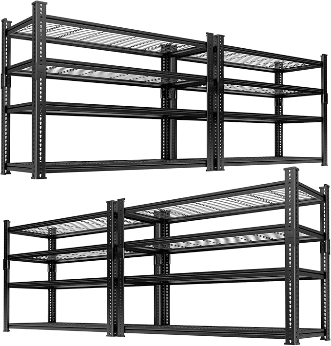 Storage Shelves 4PCS, Garage Shelving Heavy Duty 1920LBS Capacity, 4 Tier by Unknown