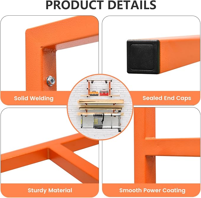 4 Pack Wood Organizer and Lumber Storage Rack Wall Mount, Heavy Duty Wood - Image 7