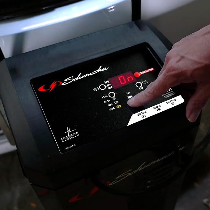 Schumacher Electric Wheeled Battery Charger and Engine Starter, Fully Automatic - Image 4