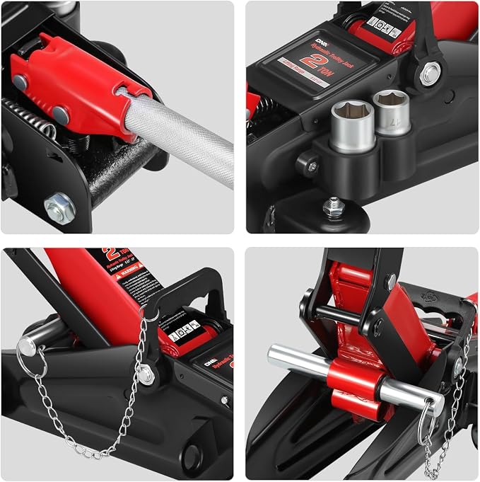 DNA MOTORING Floor Jack with Socket and Lock, Low Profile Hydraulic Trolley Jack - Image 7