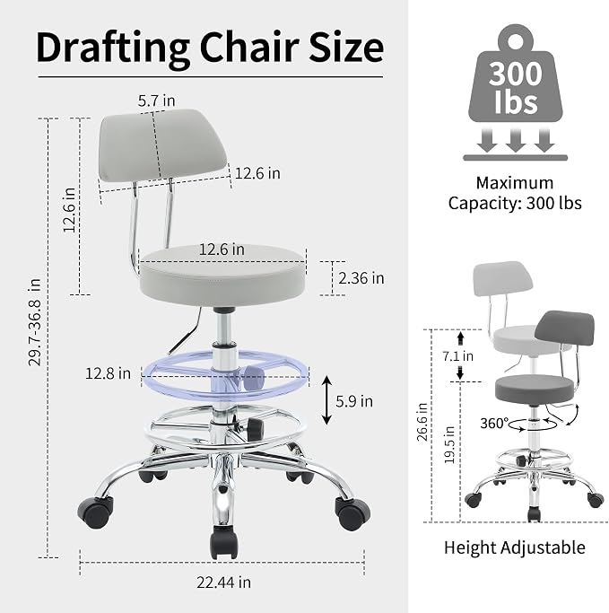 Drafting Stool Space Saving Tattoo Chair - Image 2