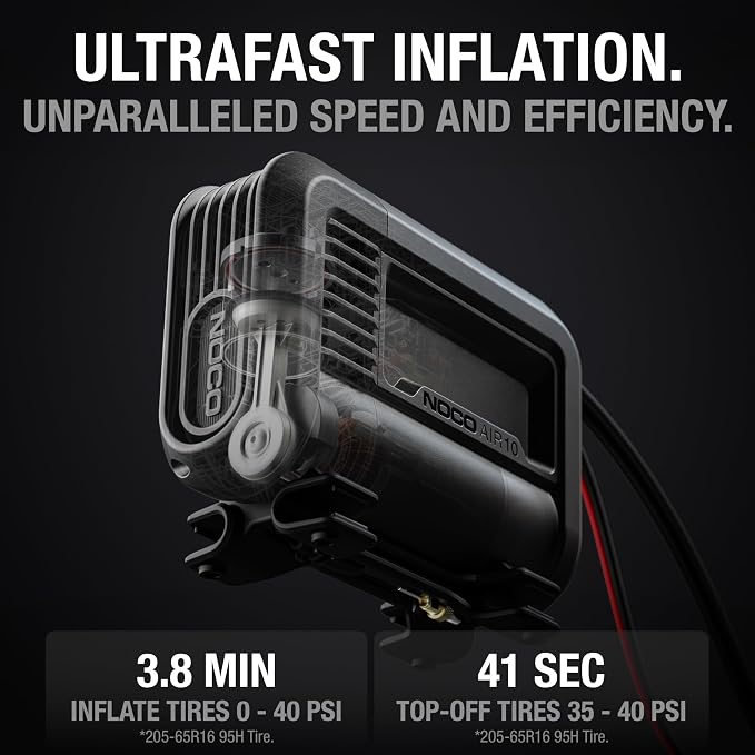 NOCO AIR10: UltraFast 10A Tire Inflator - 12V Portable Air Compressor Pump - Image 3