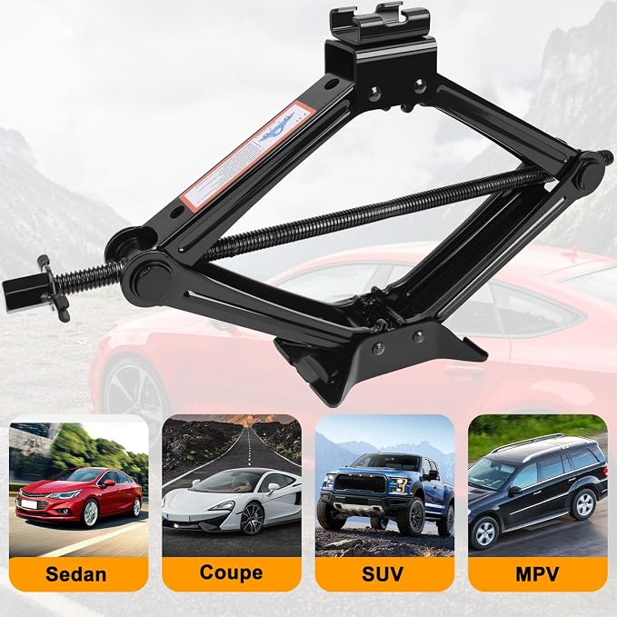 Car Jack Kit Scissor Jack for Car 2.5 Ton Tire Jack Tool Kit Universal Car - Image 7