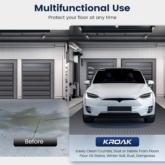 7.5 x 17 FT Garage Floor Mat, Thickened PVC Parking Mat, Anti-Slip Garage Floor - Image 7