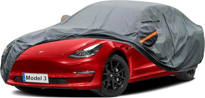 Premium Car Cover Custom Fit Tesla Model 3, 16 Layers Heavy Duty Car Cover by GUNHYI