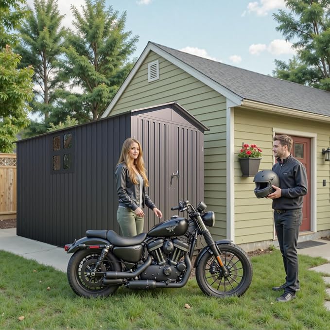 5’ x 10’ Motorcycle Storage Sheds, Metal Shelter & Garage - Image 6