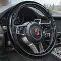 HAOKAY Top Grade Black Genuine Leather Steering Wheel Cover Men Women, Luxury by HAOKAYAUTOPRODUCTS