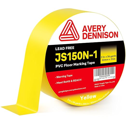 Floor Marking Tape, 2 in x 108 FT Strong Adhesive Caution Tape, High Durability by AVERYDENNISON