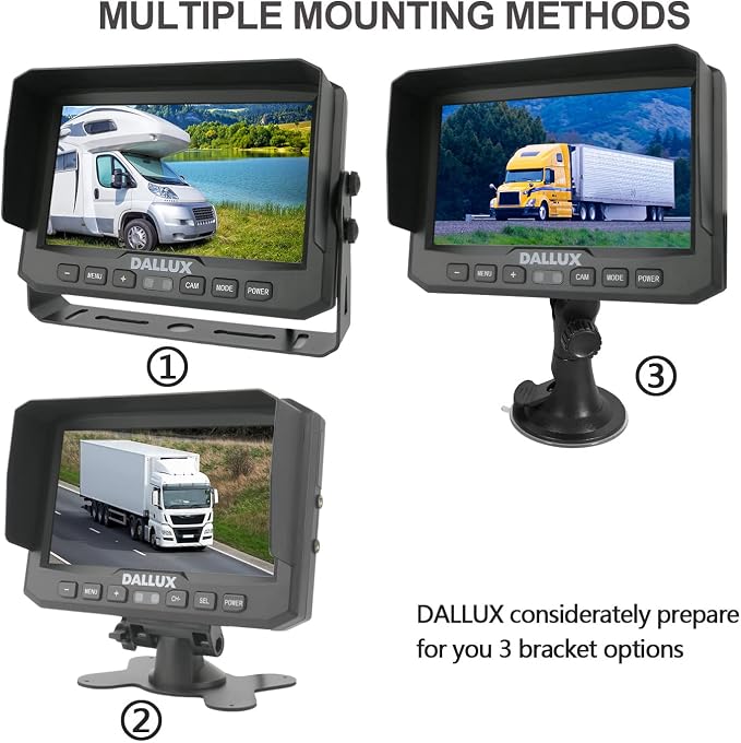 DALLUX Heavy Duty Vehicle Truck Bus Backup Camera System, Waterproof Night - Image 4