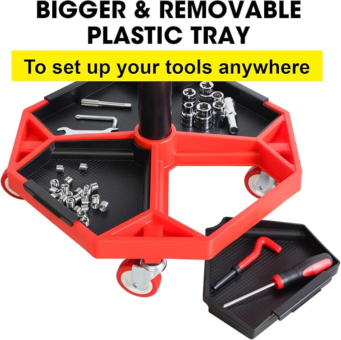 BIG RED ATRXF8308R Torin Heavy Duty Pneumatic Garage Rolling Stool/Creeper Seat - Image 4
