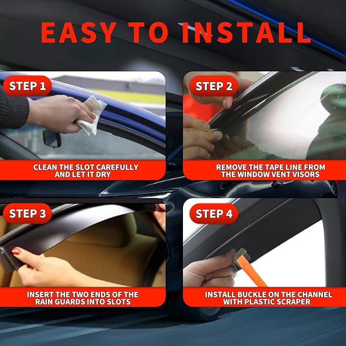 in Channel Rain Guards Fit for Chevrolet Chevy Blazer 2019 2020 2021 2022 2023 - Image 8