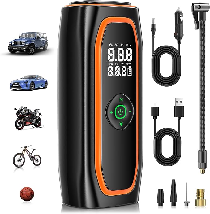 Tire Inflator Portable Air Compressor, 220PSI Air Pump by syvenies