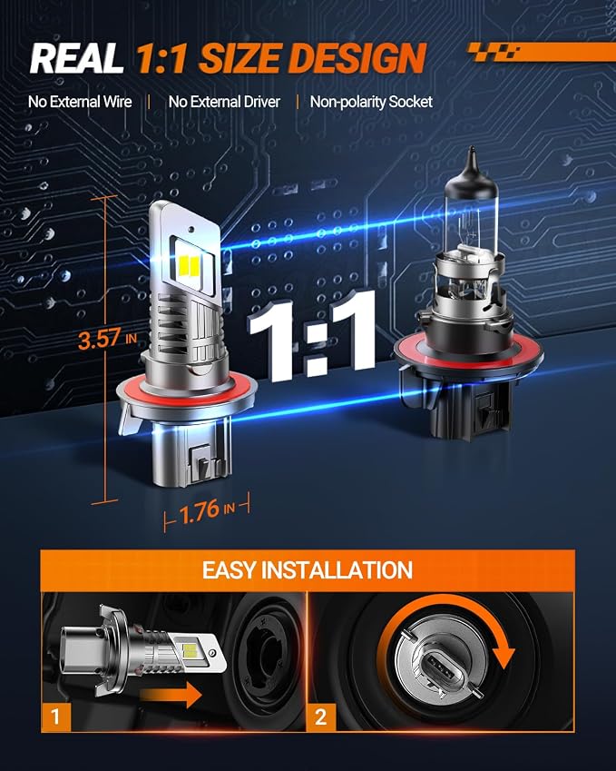 SEALIGHT H13 Bulb compatible 9008, 30000LM 6500K White Light, 1:1 Design - Image 5