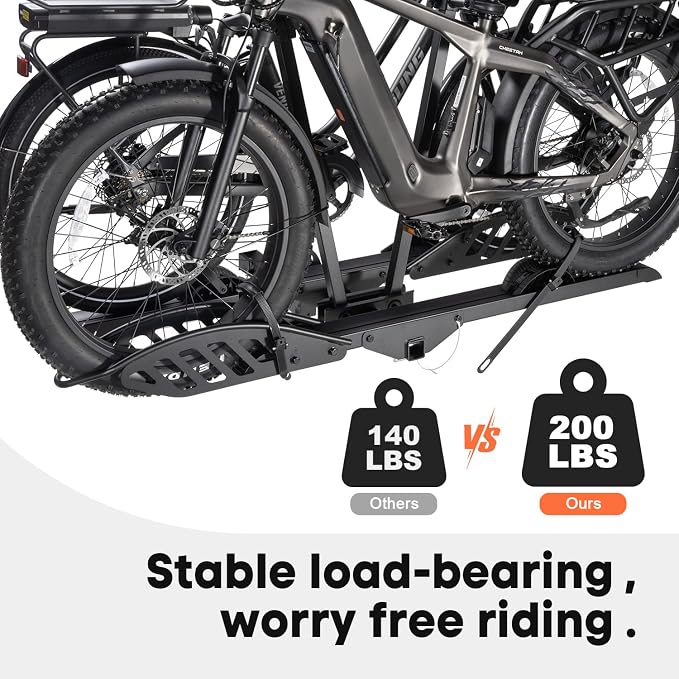 EBike Rack with Ramp, 200 lbs Capacity Heavy Bike Rack Electric Bike Carrier - Image 2