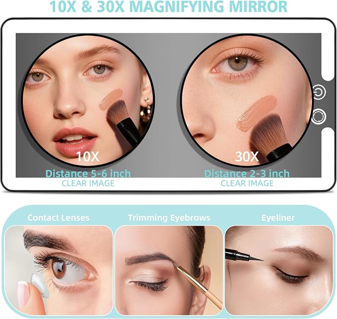 Car Sun Visor Vanity Mirror, Rechargeable Led Dimmable Makeup Mirror, - Image 5