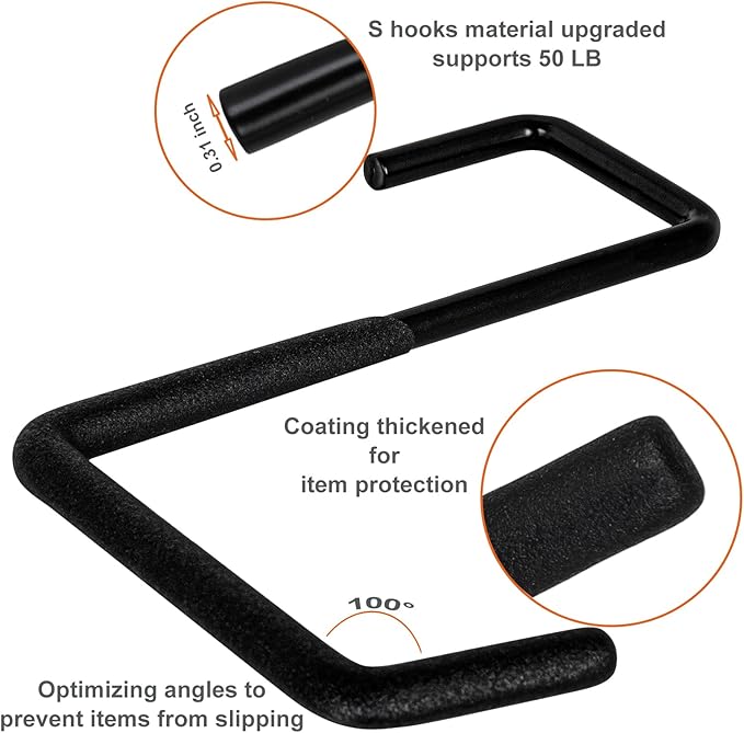 4 Pcs Rafter Hooks, Upgraded Fence Hangers, Heavy Duty Bike Hanger - Image 2