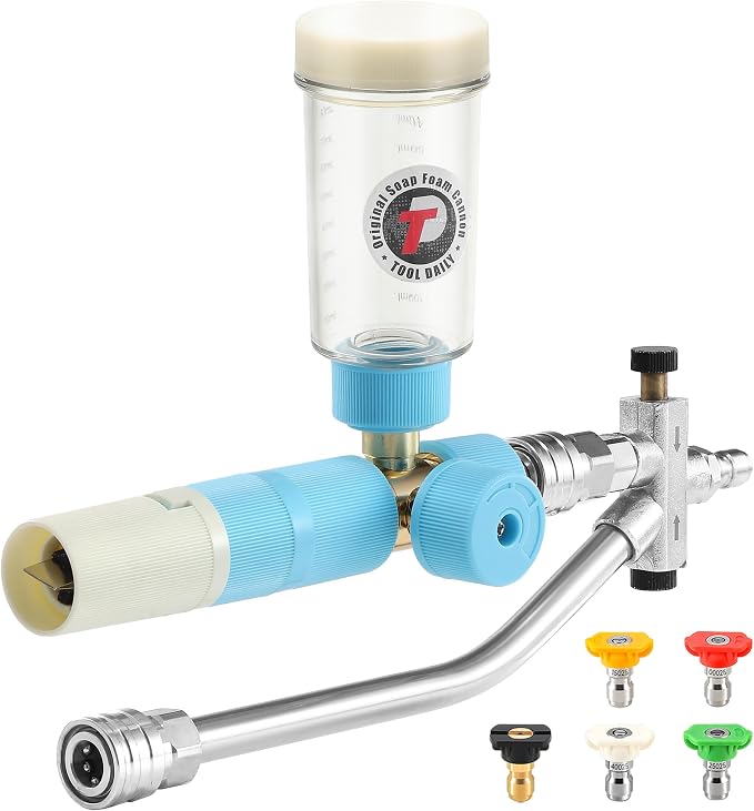 Tool Daily Foam Cannon with Dual Connector Accessory, Original Soap Cannon by ToolDaily