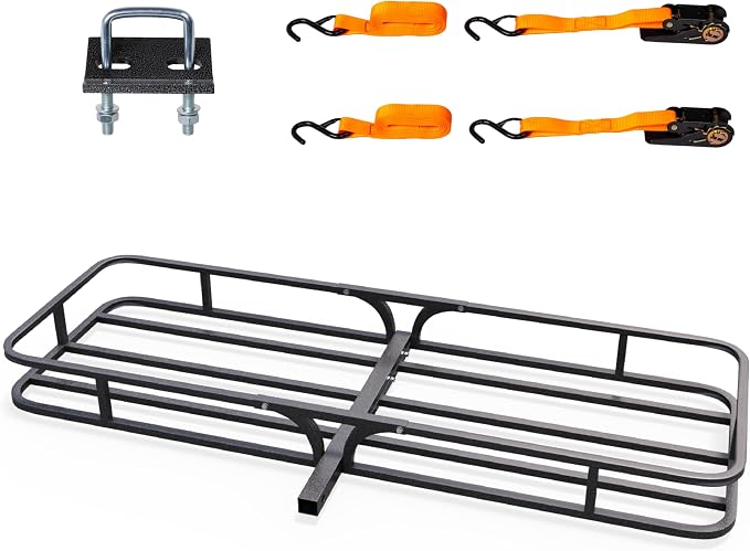 Bonnlo 54''X 19''X5.5'' Hitch Mount Cargo Carrier Basket by Bonnlo